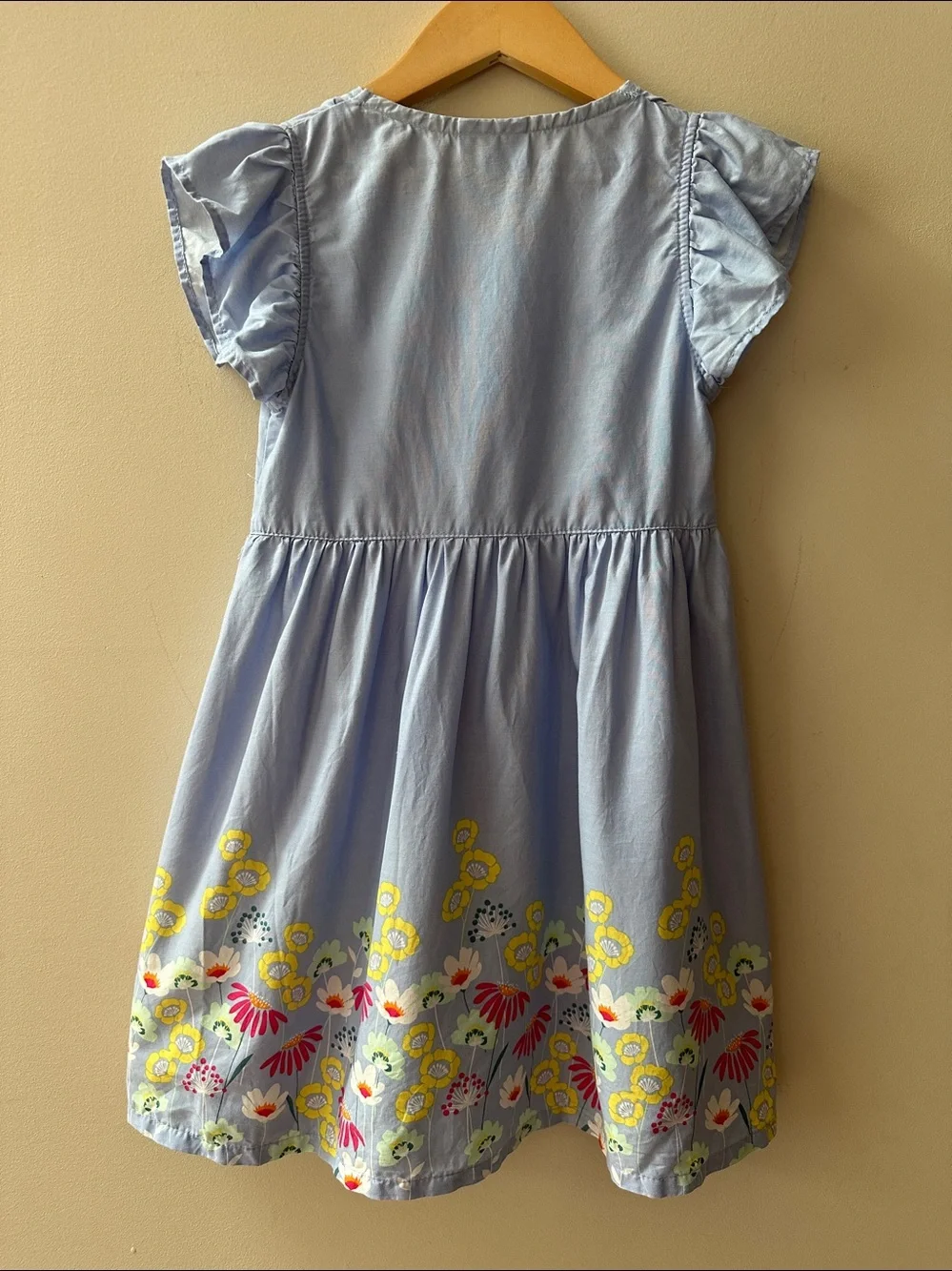 Picapino Blue Floral Button Lightweight Cap Sleeve Dress Size 6
